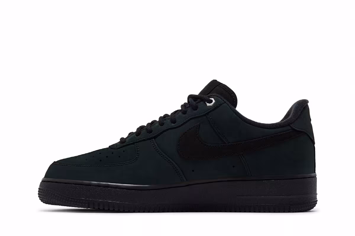 Nike Air Force 1 Low Triple Black Nubuck, view 4