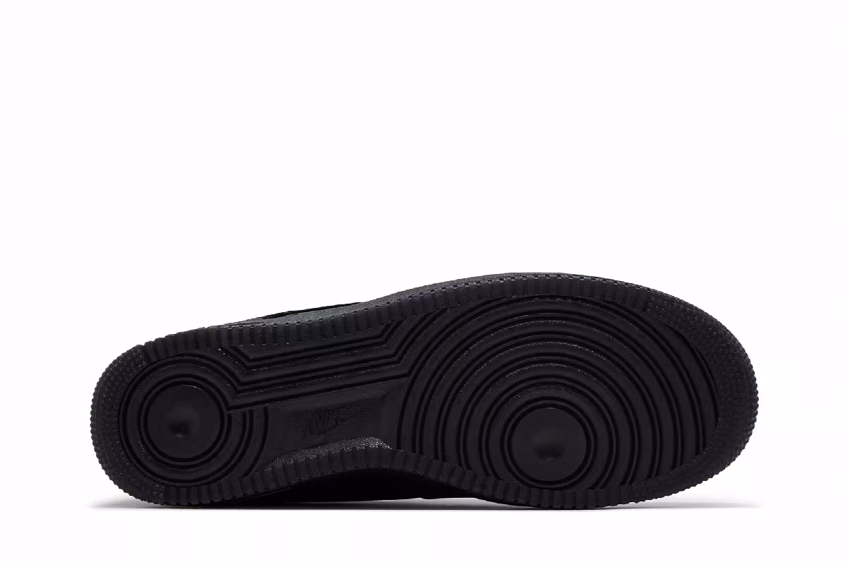 Nike Air Force 1 Low Triple Black Nubuck, view 5