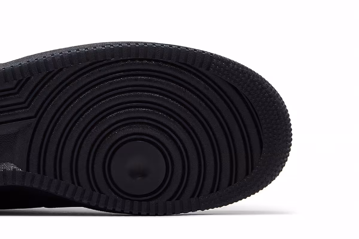 Nike Air Force 1 Low Triple Black Nubuck, view 6