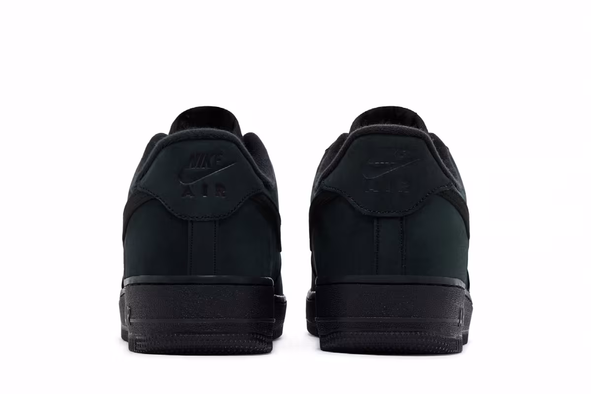 Nike Air Force 1 Low Triple Black Nubuck, view 7