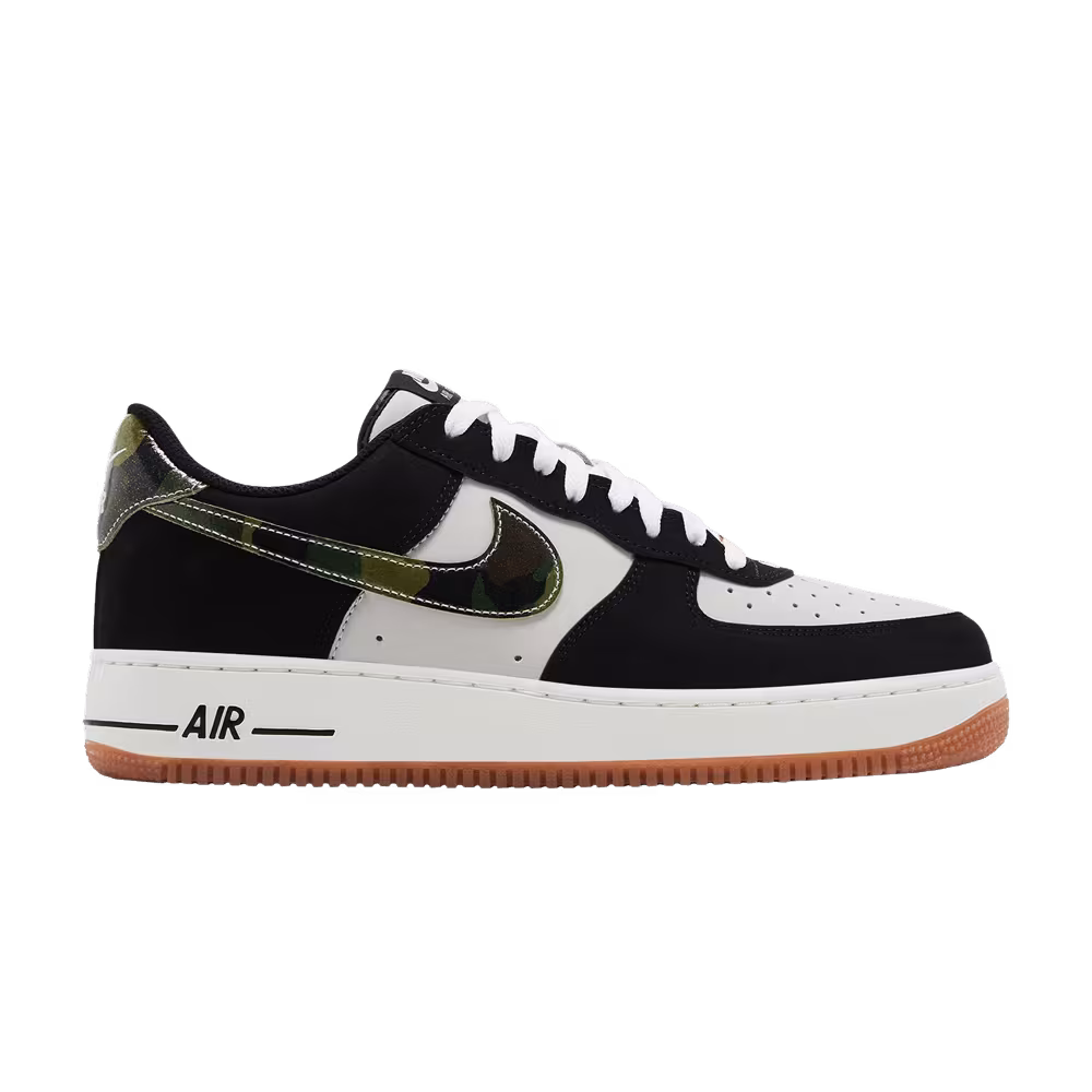 Nike Air Force 1 Low Black Patent Camo Swoosh
