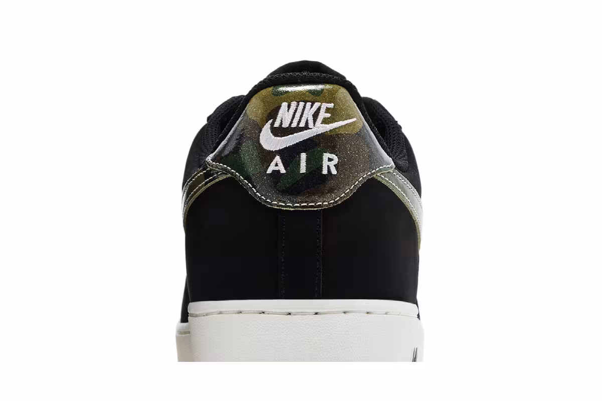Nike Air Force 1 Low Black Patent Camo Swoosh, view 8