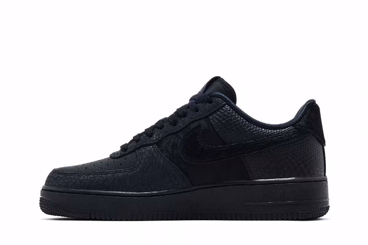 Nike Air Force 1 Low 07 LX Black Pony Hair Snakeskin, view 4