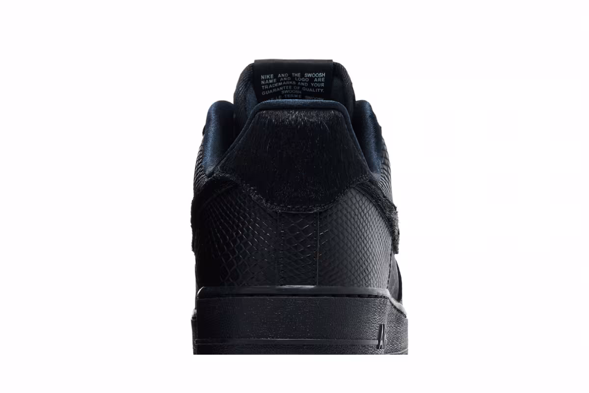 Nike Air Force 1 Low 07 LX Black Pony Hair Snakeskin, view 8
