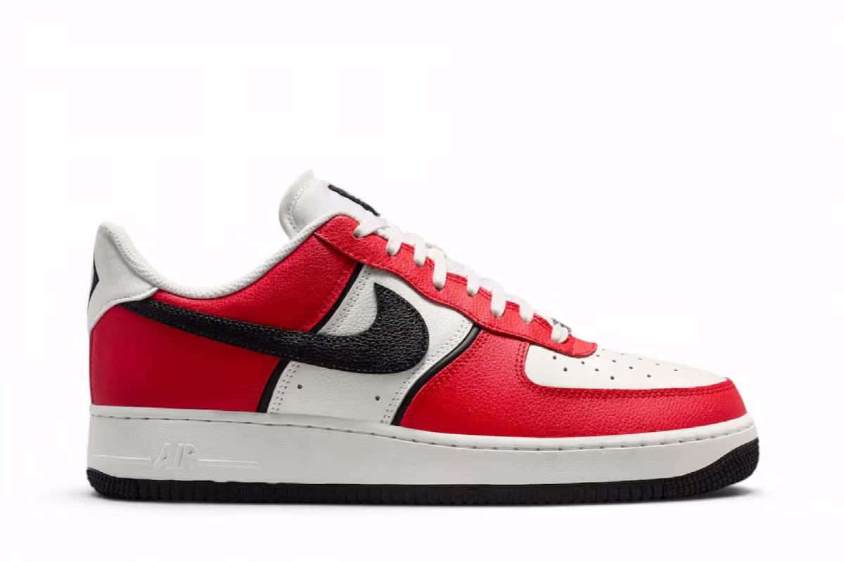 Nike Air Force 1 Low University Red Sail Black, view 2
