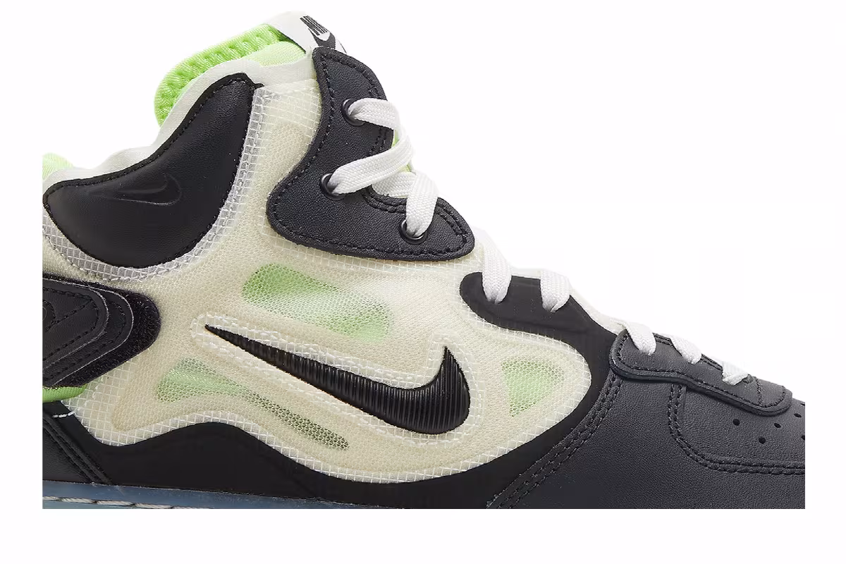 Nike Air Force 1 Mid React Black Neon, view 3