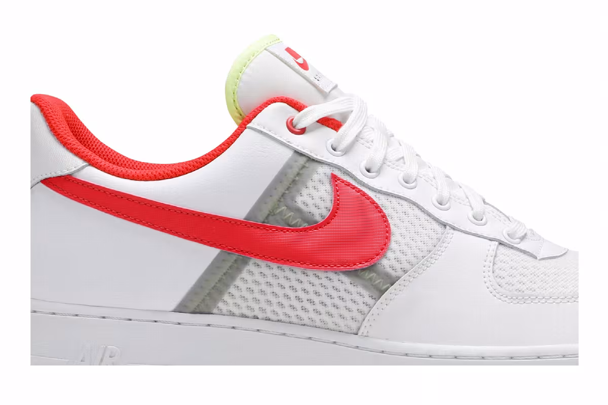 Nike Air Force 1 Low Transparent White Crimson, view 3