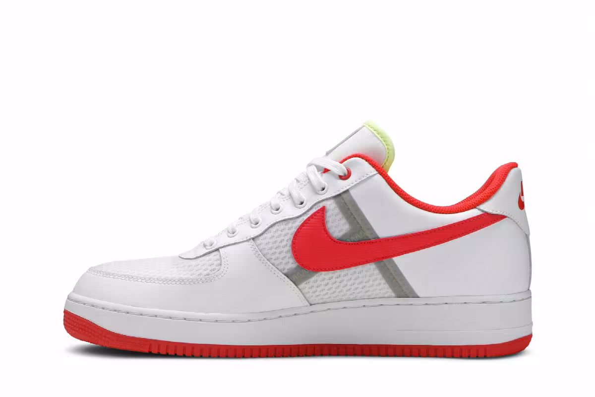 Nike Air Force 1 Low Transparent White Crimson, view 4