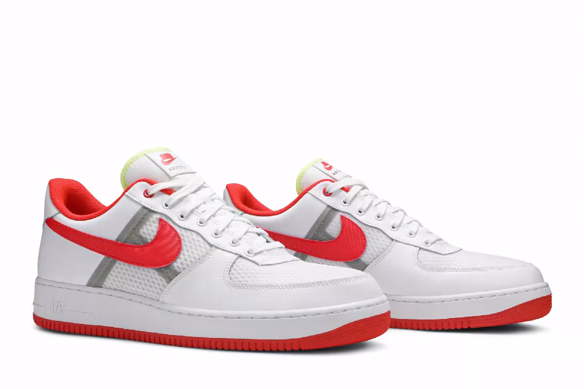 Nike Air Force 1 Low Transparent White Crimson, view 9