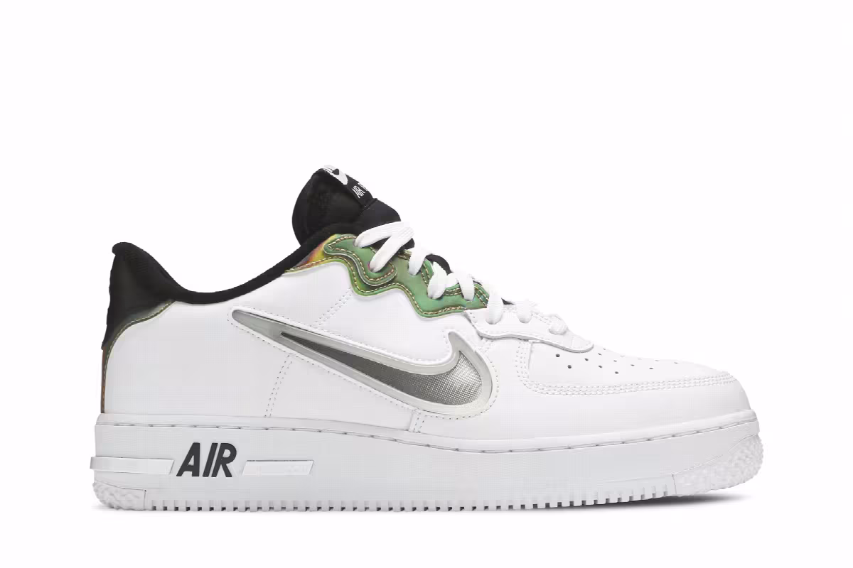 Nike Air Force 1 React White Iridescent, view 2