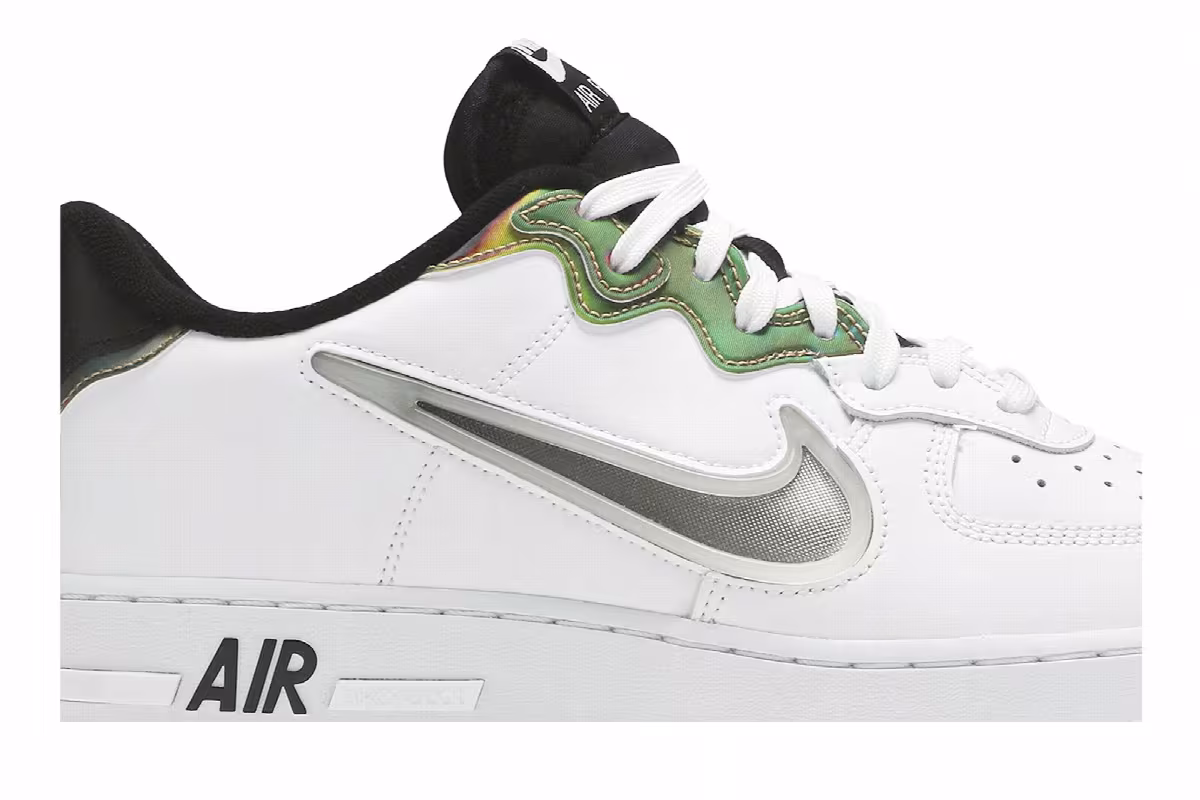 Nike Air Force 1 React White Iridescent, view 3