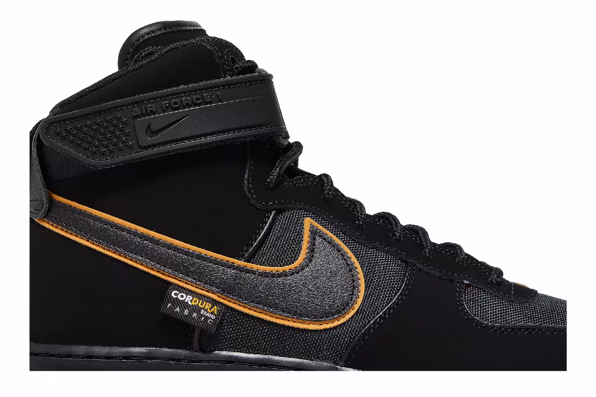 Nike Air Force 1 Boot Black University Gold, view 3