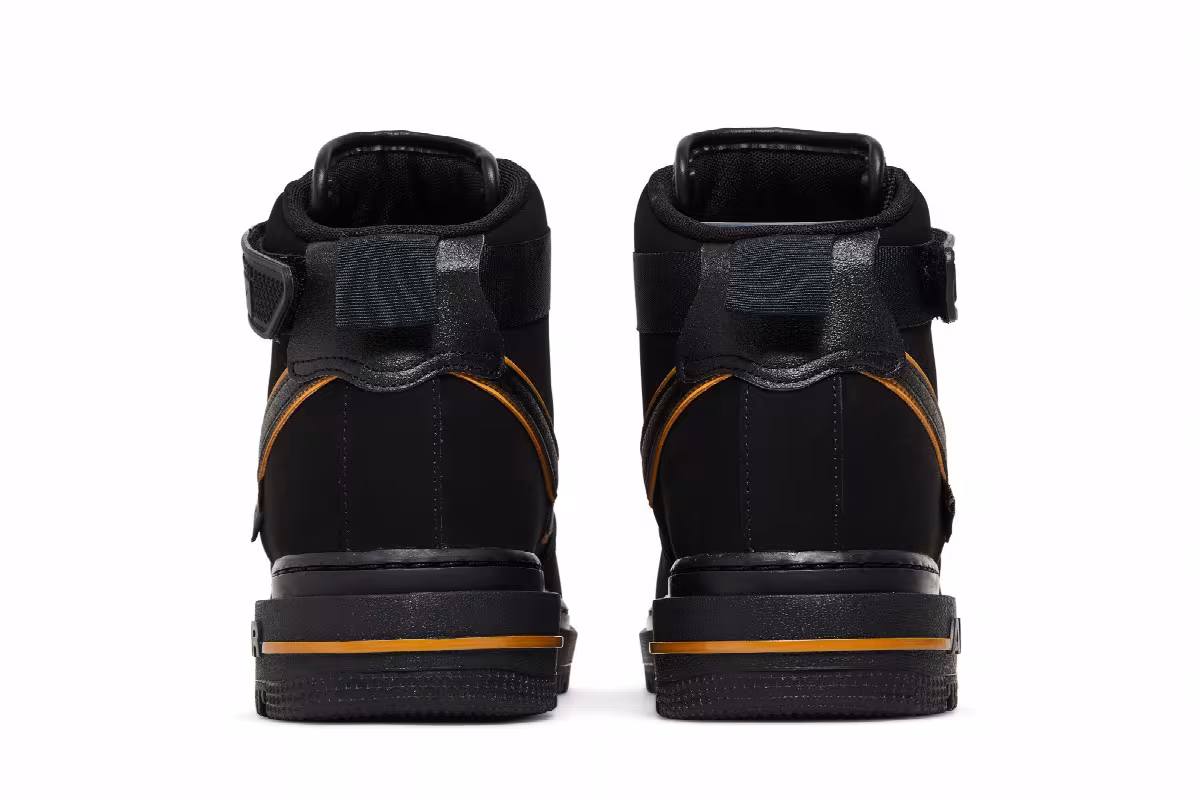 Nike Air Force 1 Boot Black University Gold, view 7