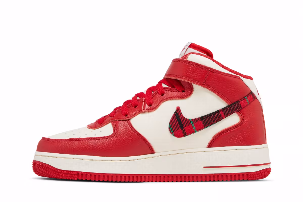 Nike Air Force 1 Mid Red Plaid, view 4