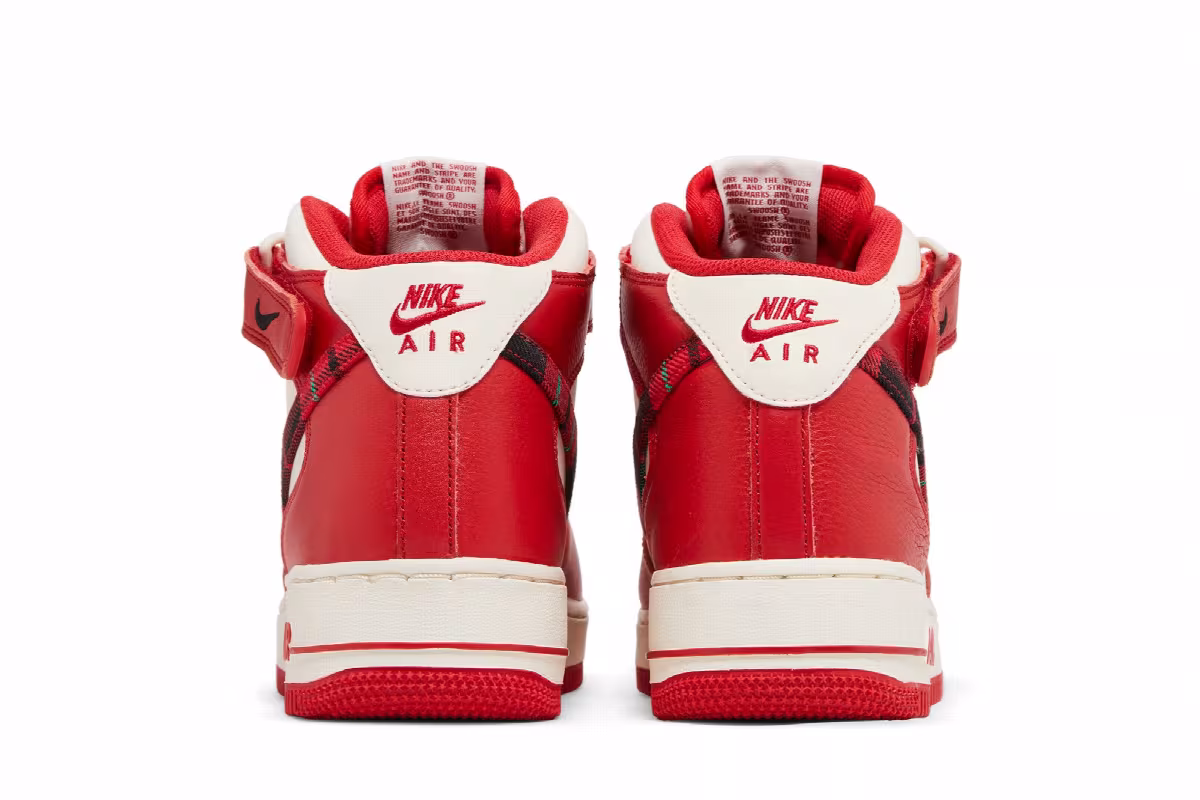 Nike Air Force 1 Mid Red Plaid, view 7