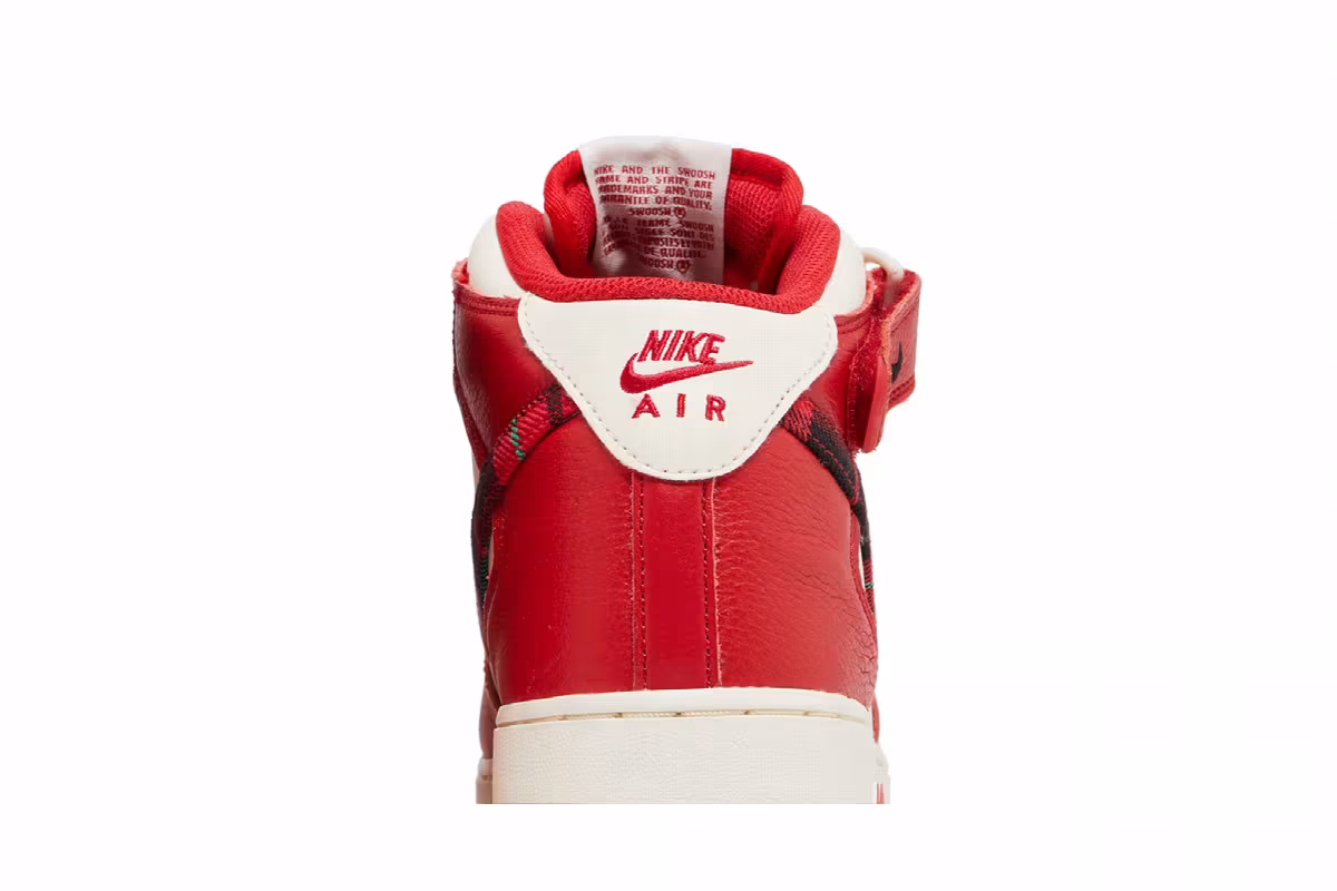Nike Air Force 1 Mid Red Plaid, view 8