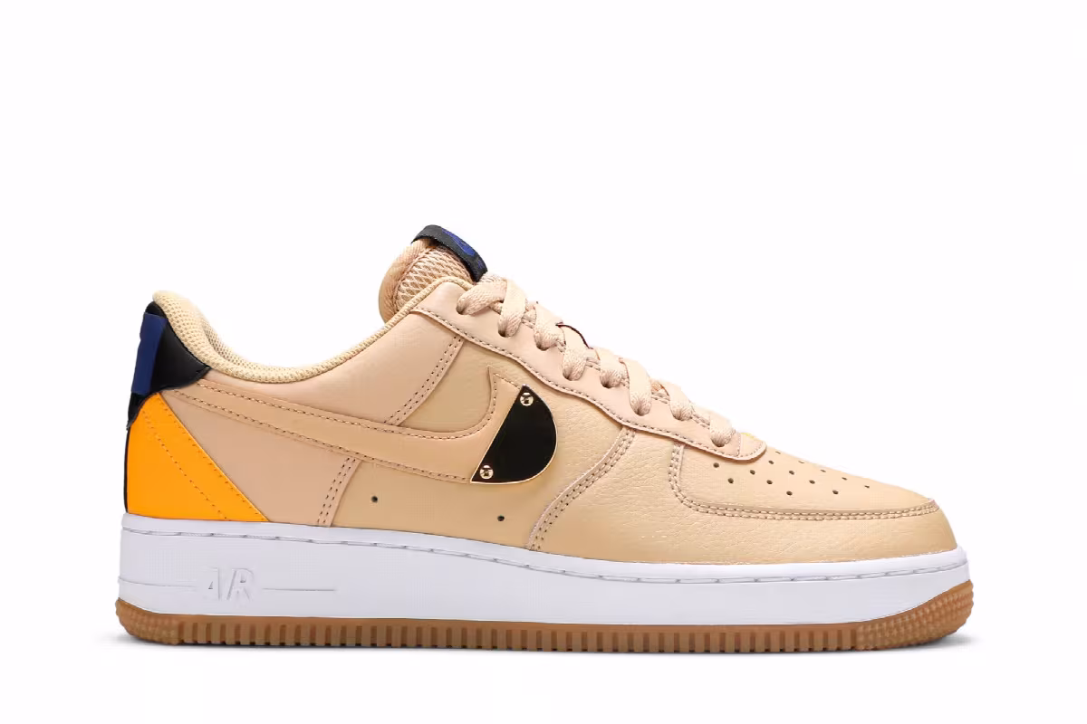 NBA x Nike Air Force 1 Sesame University Gold, view 2