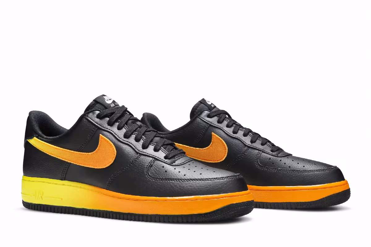 Nike Air Force 1 Low Black Orange Peel, view 9