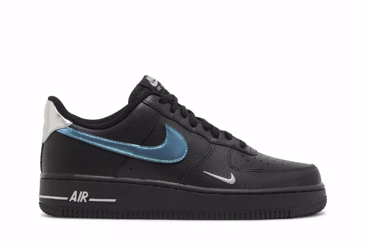Nike Air Force 1 Black Blue Lightning, view 2