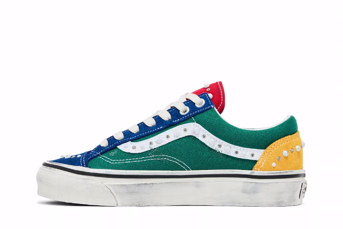 Vans Premium Old Skool 36 Pearlized Yacht Club Big Kids Green/Multicolor, view 4