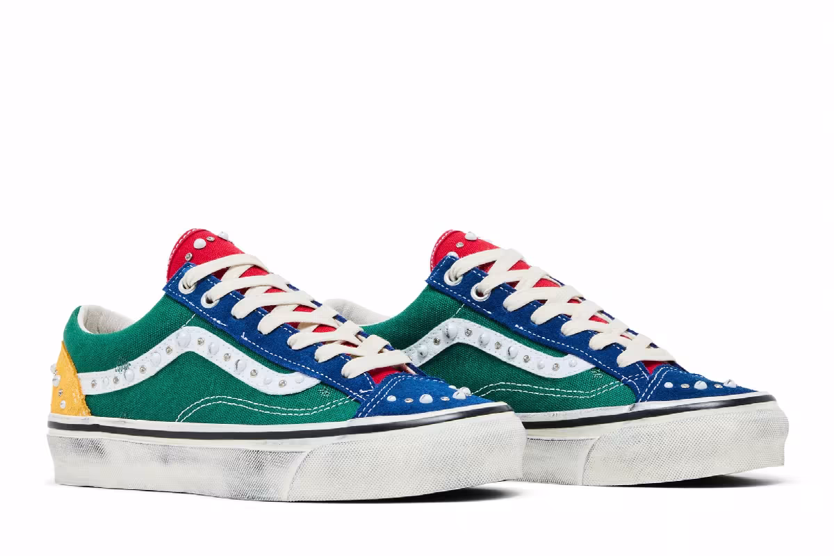 Vans Premium Old Skool 36 Pearlized Yacht Club Big Kids Green/Multicolor, view 9