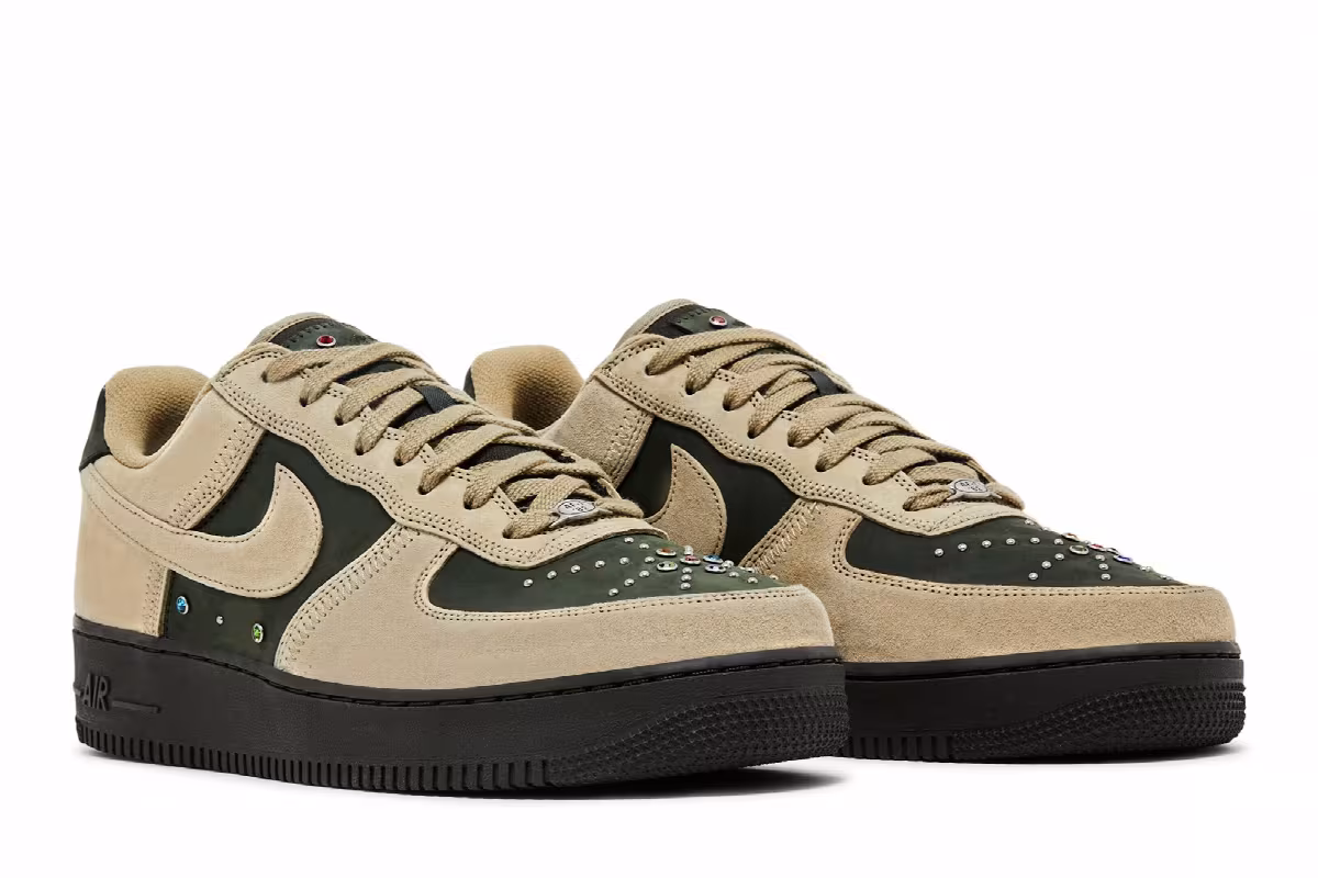 Nike Air Force 1 Low Dark Army Neutral Olive Gems, view 9