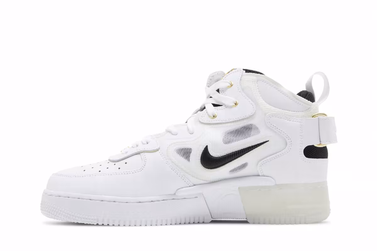 Nike Air Force 1 Mid React 40th Anniversary - White Black, view 4
