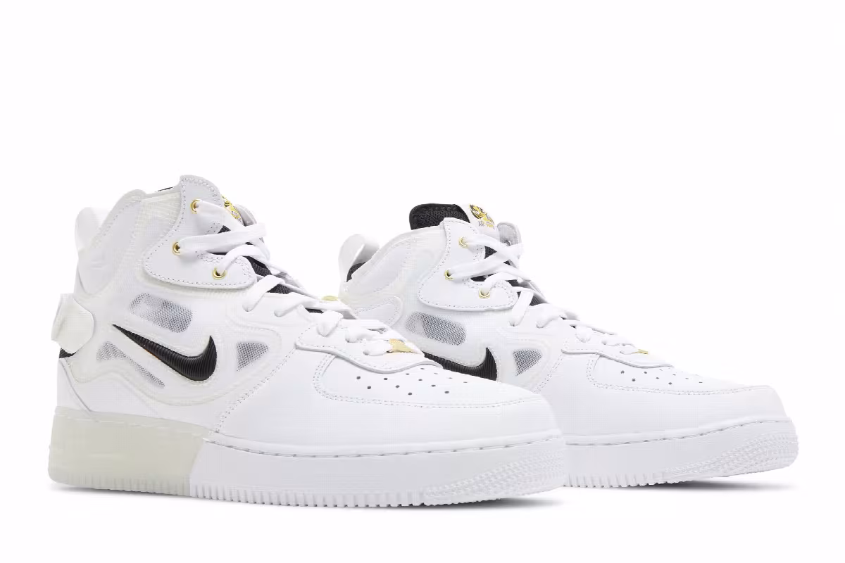 Nike Air Force 1 Mid React 40th Anniversary - White Black, view 9