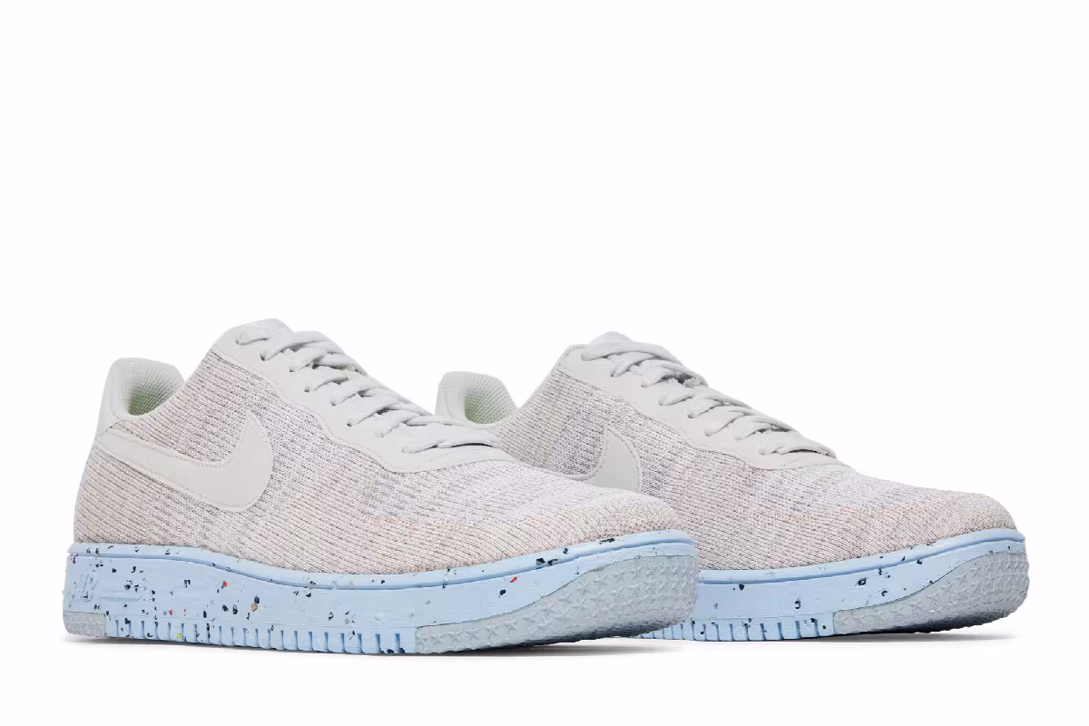 Nike Air Force 1 Crater Flyknit White Chambray Blue, view 9