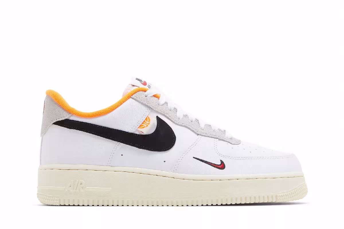 Nike Air Force 1 Hoops Pack - White Total Orange, view 2