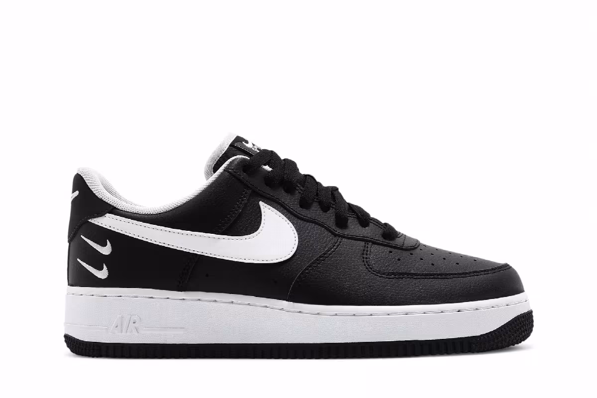 Nike Air Force 1 Double Swoosh - Black White, view 2