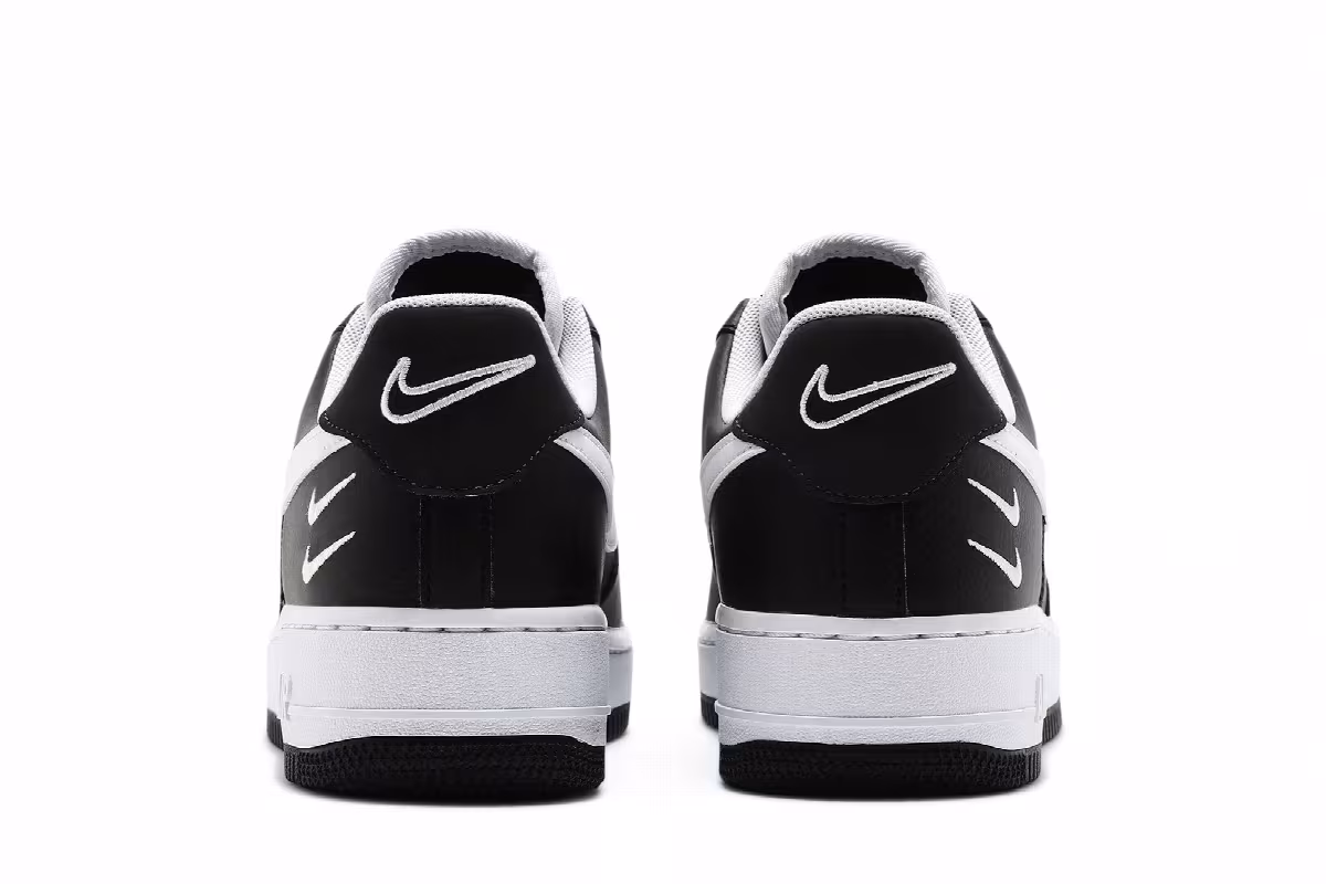Nike Air Force 1 Double Swoosh - Black White, view 7
