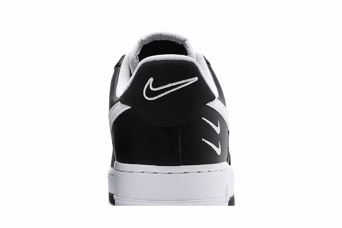 Nike Air Force 1 Double Swoosh - Black White, view 8