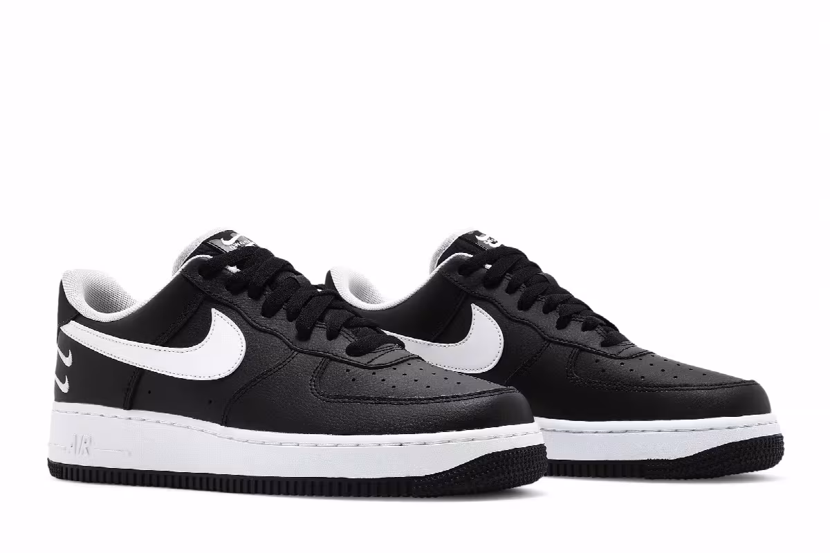 Nike Air Force 1 Double Swoosh - Black White, view 9