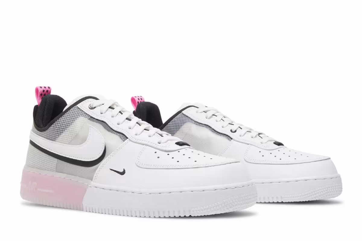 Nike Air Force 1 React White Pink Spell, view 9