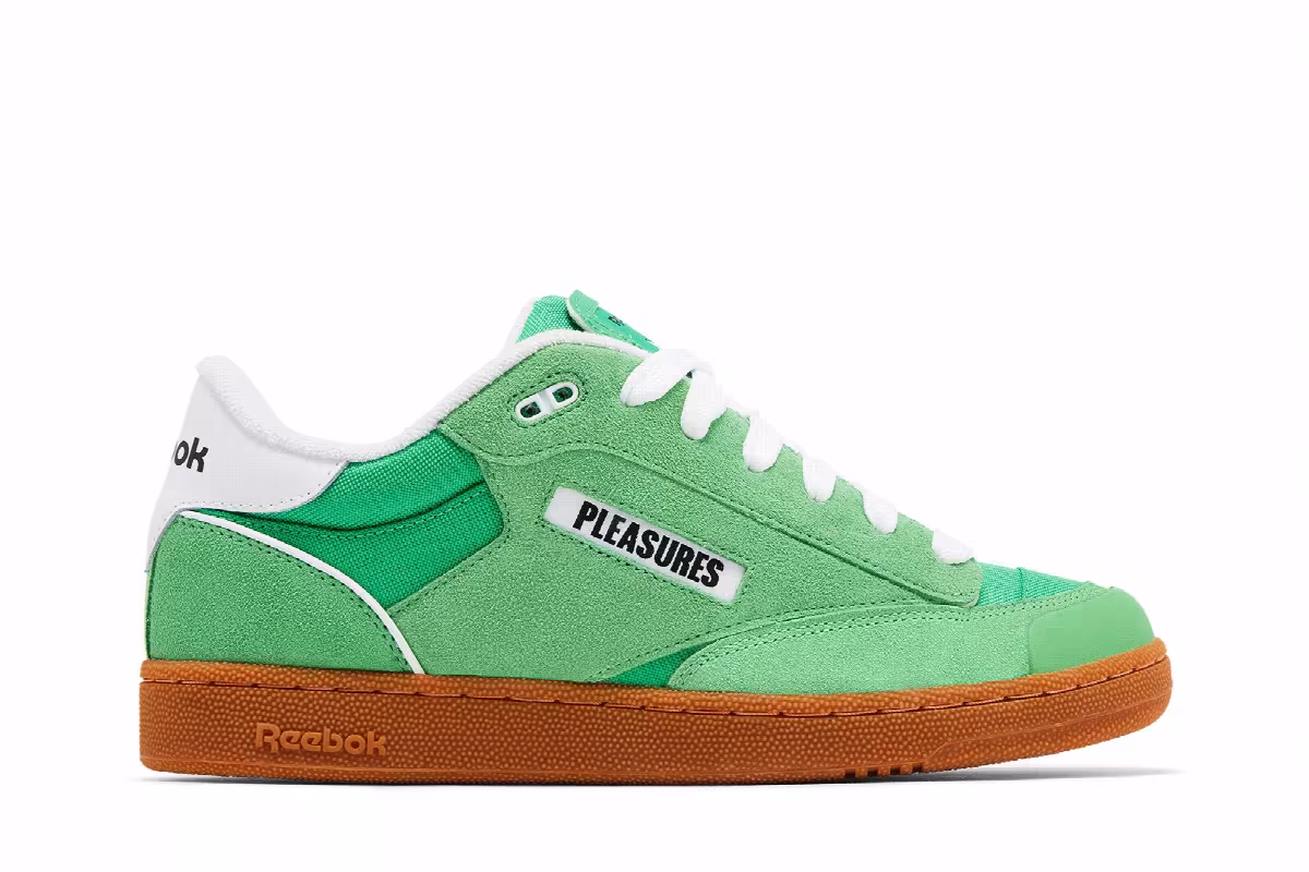 Pleasures x Reebok Club C Bulc Sport Green Gum, view 2