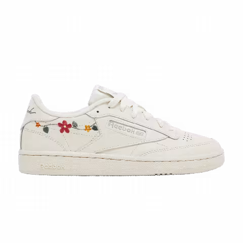 Reebok Wmns Club C 85 'Embroidered Floral - Bone Vintage Green'