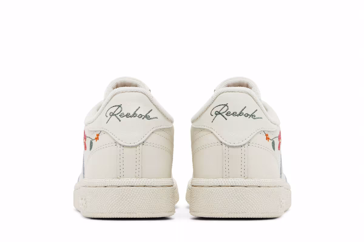Reebok Women's Club C 85 Embroidered Floral - Bone Vintage Green, view 7
