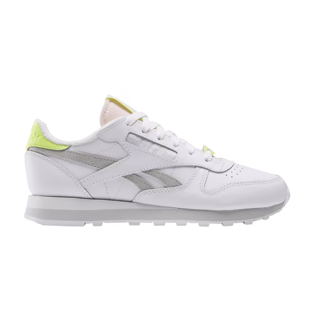 Reebok Women's Classic Leather White Acid Yellow
