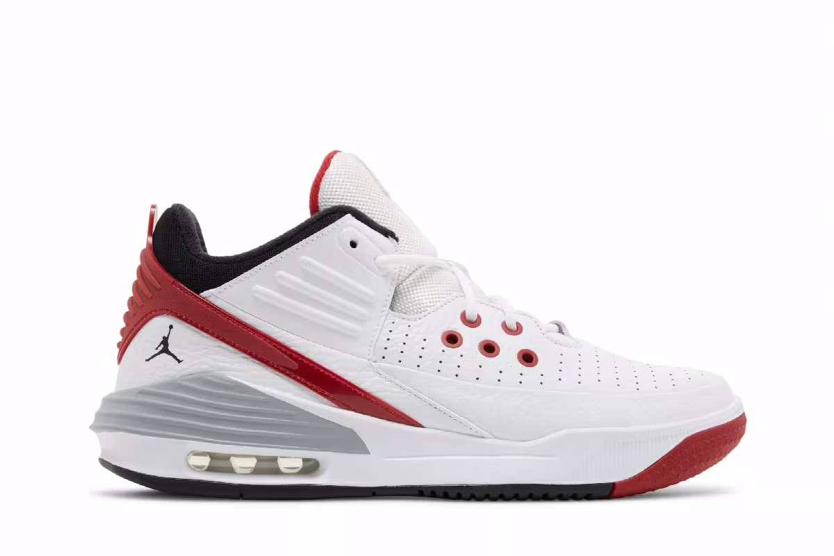 Air Jordan Max Aura 5 White Varsity Red, view 2