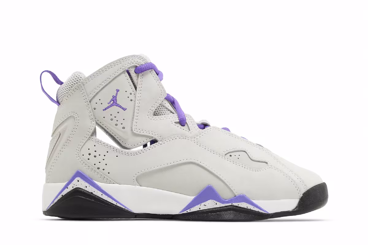 Air Jordan True Flight GS Base Grey Purple Venom, view 2