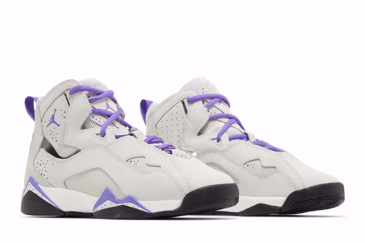 Air Jordan True Flight GS Base Grey Purple Venom, view 9