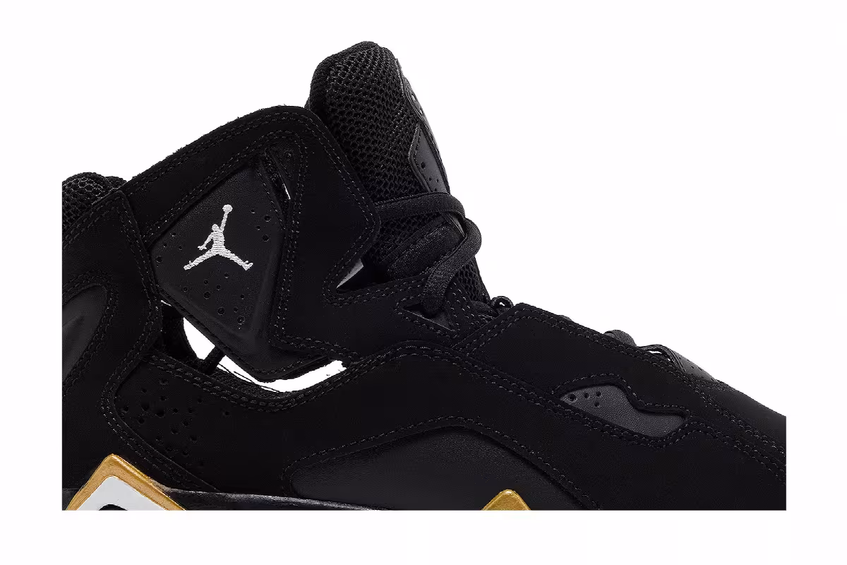 Air Jordan True Flight GS Black Metallic Gold 2023, view 3