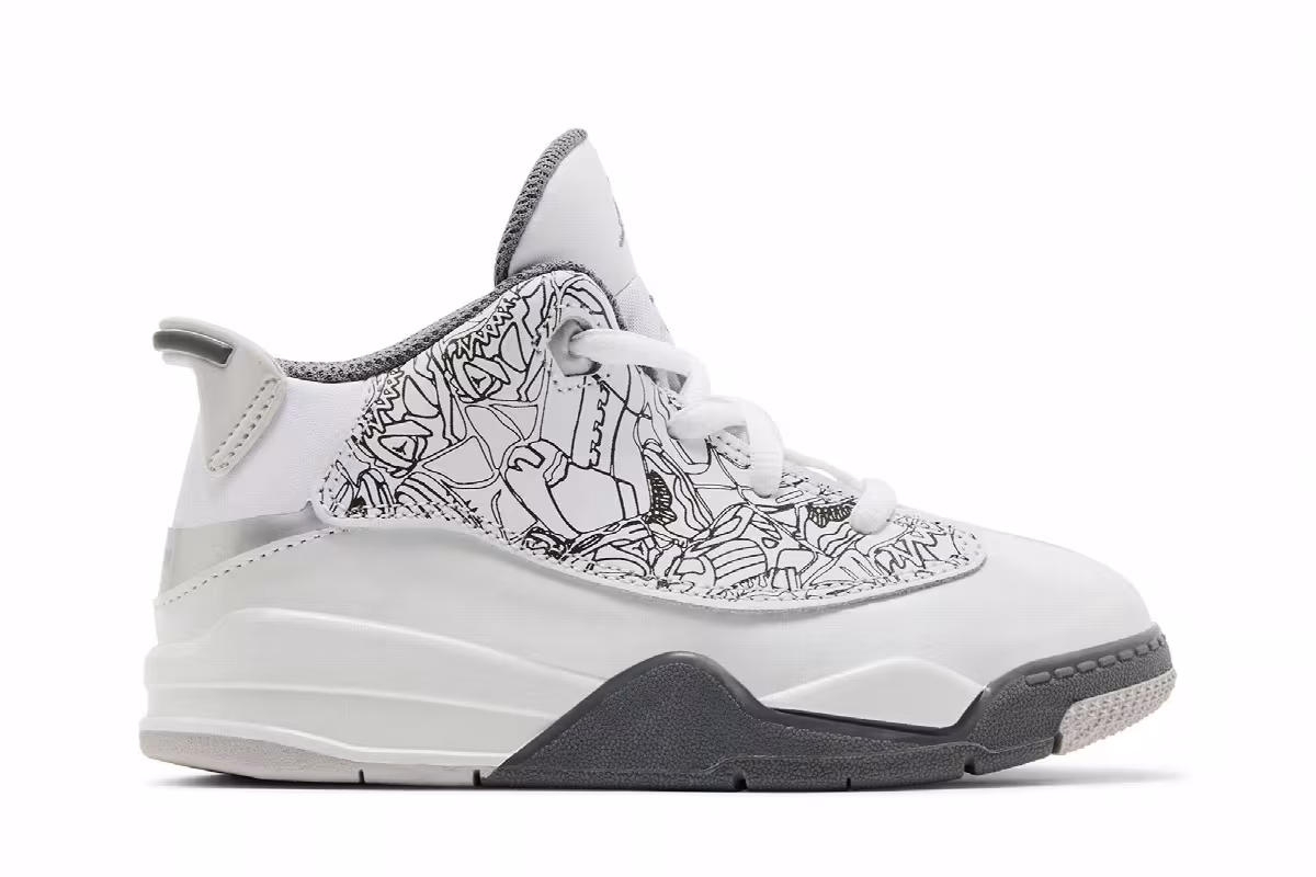 Air Jordan Dub Zero TD White Cool Grey, view 2