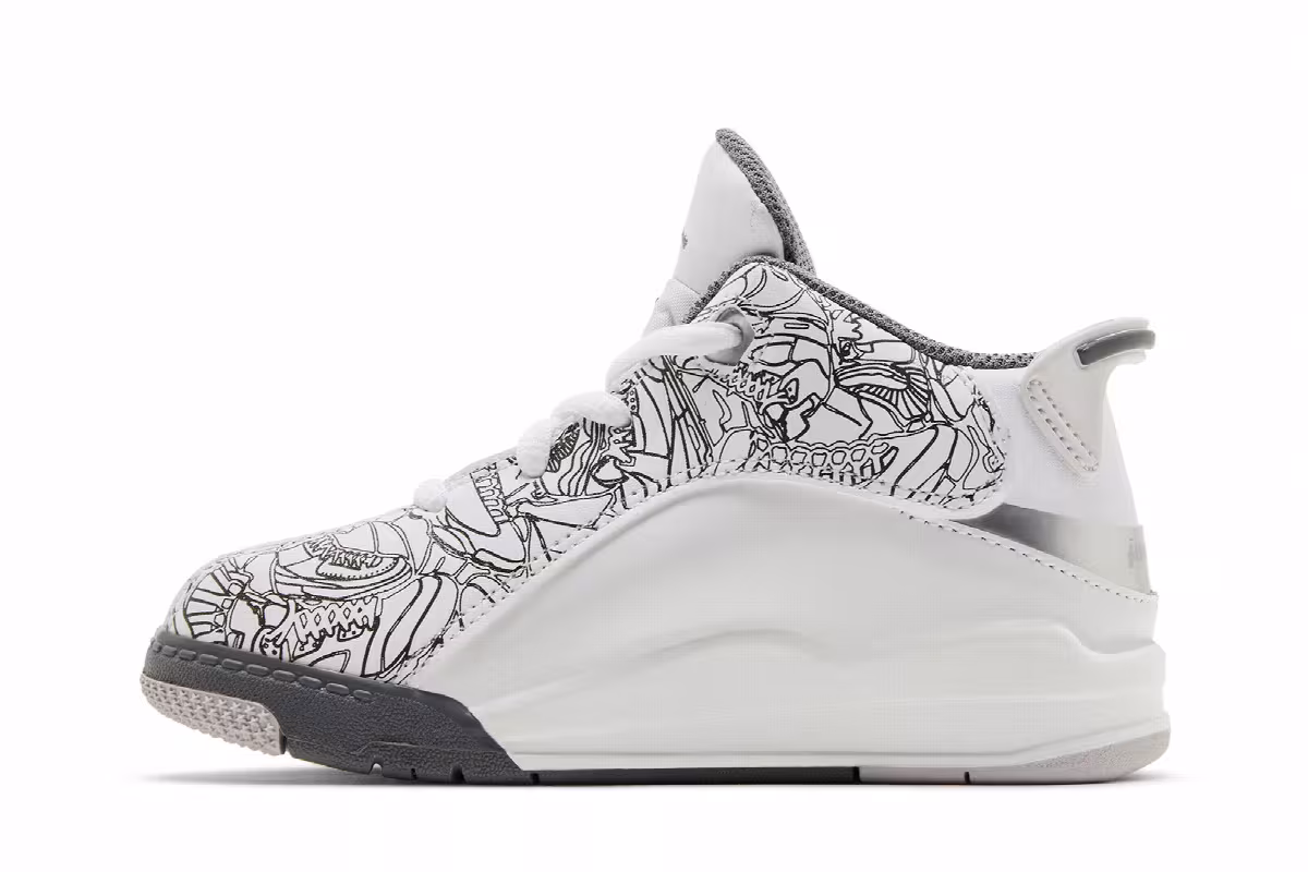 Air Jordan Dub Zero TD White Cool Grey, view 4