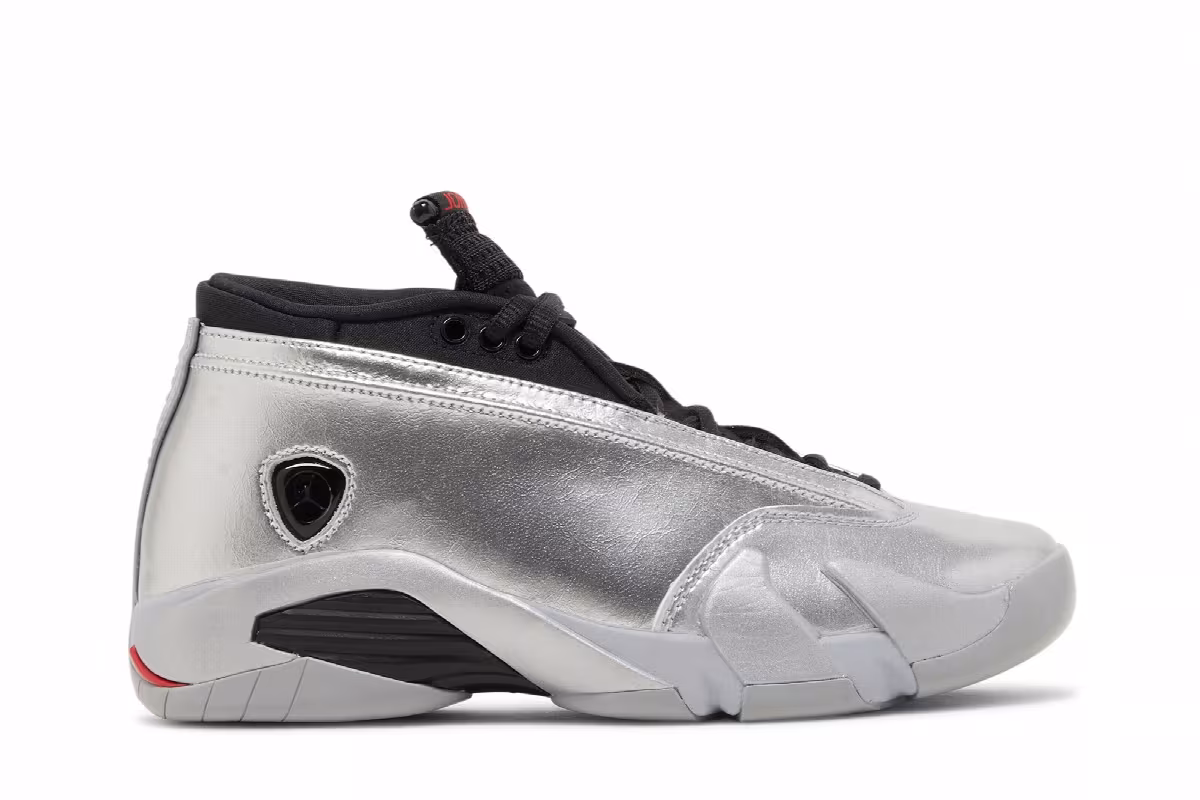 Women's Air Jordan 14 Low Metallic Silver, view 2