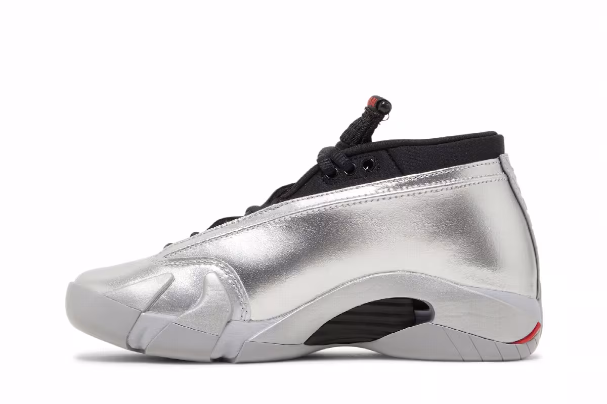Women's Air Jordan 14 Low Metallic Silver, view 4