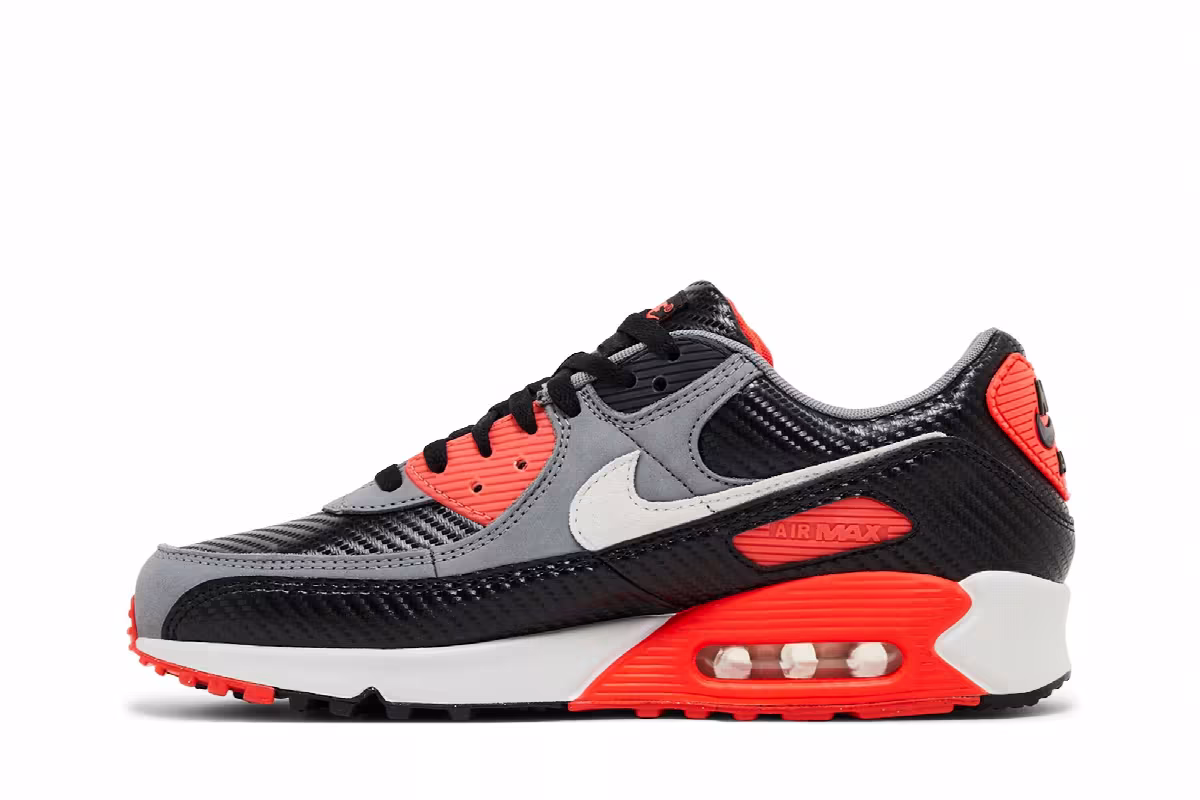 Nike Men's Air Max 90 Premium Carbon Fiber Infrared, view 4