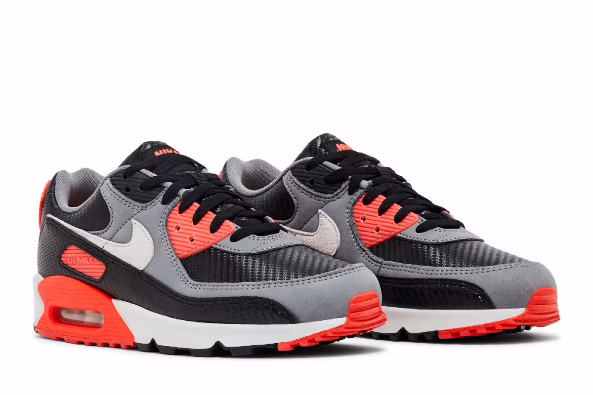 Nike Men's Air Max 90 Premium Carbon Fiber Infrared, view 9