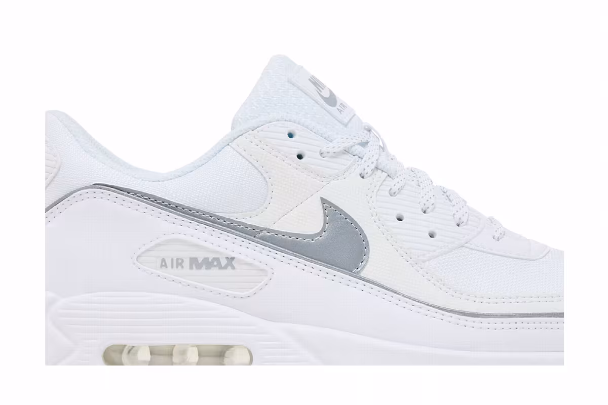 Nike Air Max 90 White Metallic Reflective, view 3